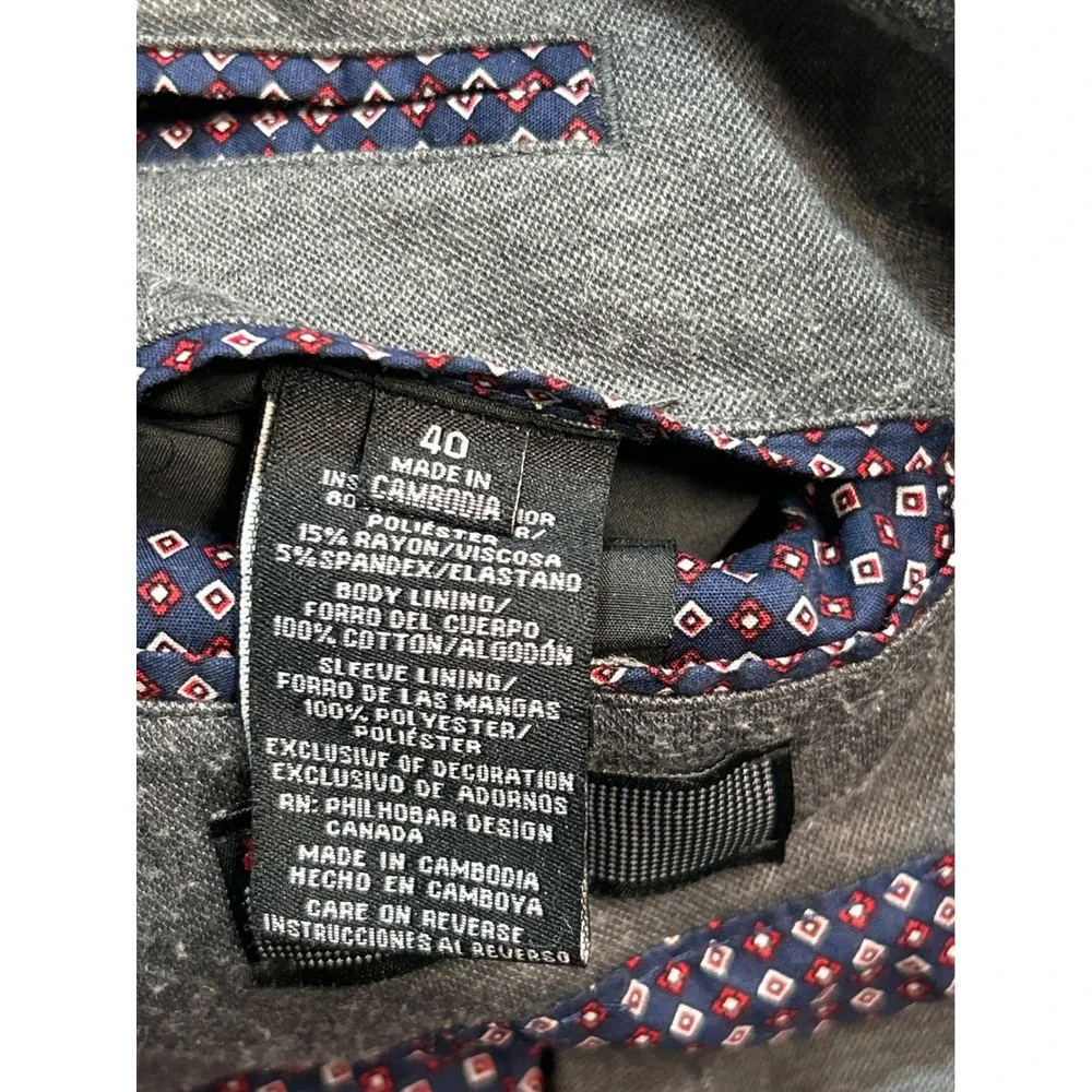 Ike‎ Behar Mens Gray Knit Blazer Sport Coat Two Button Jacket Size 40 R - Picture 3 of 8